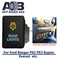 Push Switch ROOF LIGHTS 912CA fits Ford Ranger PX2 PX3, Raptor, Everest with dual LED in amber light blue ON-OFF