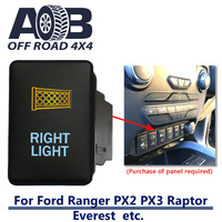 Push Switch RIGHT LIGHT 918CA fits Ford Ranger PX2 PX3, Raptor, Everest with dual LED in amber light blue ON-OFF