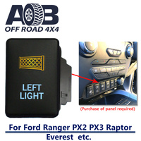 Push Switch LEFT LIGHT 919CA fits Ford Ranger PX2 PX3, Raptor, Everest with dual LED in amber light blue ON-OFF