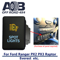 Push Switch SPOT LIGHTS 923CA fits Ford Ranger PX2 PX3, Raptor, Everest with dual LED in amber light blue ON-OFF