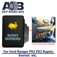 Push Switch BUNNY BURNERS 927CA fits Ford Ranger PX2 PX3, Raptor, Everest with dual LED in amber light blue ON-OFF