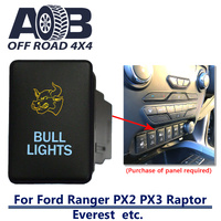 Push Switch BULL LIGHTS 928CA fits Ford Ranger PX2 PX3, Raptor, Everest with dual LED in amber light blue ON-OFF