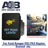 Push Switch OFF ROAD LIGHTS 929CA fits Ford Ranger PX2 PX3, Raptor, Everest with dual LED in amber light blue ON-OFF