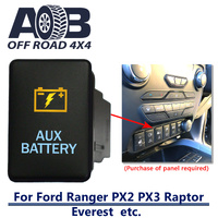 Push Switch AUX BATTERY 960CA fits Ford Ranger PX2 PX3, Raptor, Everest with dual LED in amber light blue ON-OFF