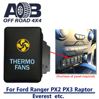 Push Switch THERMO FANS 970CA fits Ford Ranger PX2 PX3, Raptor, Everest with dual LED in amber light blue ON-OFF