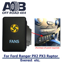 Push Switch FANS 973CA fits Ford Ranger PX2 PX3, Raptor, Everest with dual LED in amber light blue ON-OFF