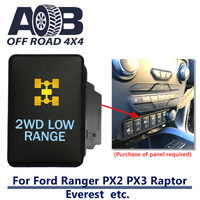 Push Switch 2WD LOW RANGE 978CA fits Ford Ranger PX2 PX3, Raptor, Everest with dual LED in amber light blue ON-OFF