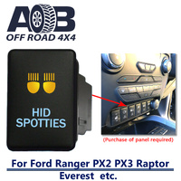 Push Switch HID SPOTTIES 992CA fits Ford Ranger PX2 PX3, Raptor, Everest with dual LED in amber light blue ON-OFF