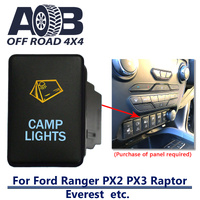 Push Switch CAMP LIGHTS 9B19CA fits Ford Ranger PX2 PX3, Raptor, Everest with dual LED in amber light blue ON-OFF