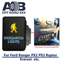 Push Switch SASQUATCH LIGHTS 9B20CA fits Ford Ranger PX2 PX3, Raptor, Everest with dual LED in amber light blue ON-OFF