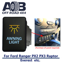 Push Switch AWNING LIGHT 9B42CA fits Ford Ranger PX2 PX3, Raptor, Everest with dual LED in amber light blue ON-OFF