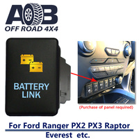 Push Switch BATT LINK 9B63CAM fits Ford Ranger PX2 PX3, Raptor, Everest with dual LED in amber light blue MOMENTARY