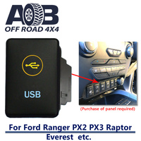 Push Switch USB 9C35CA fits Ford Ranger PX2 PX3, Raptor, Everest with dual LED in amber light blue ON-OFF