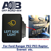 Push Switch LEFT SIDE LIGHT 9C47CA fits Ford Ranger PX2 PX3, Raptor, Everest with dual LED in amber light blue ON-OFF