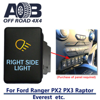 Push Switch RIGHT SIDE LIGHT 9C48CA fits Ford Ranger PX2 PX3, Raptor, Everest with dual LED in amber light blue ON-OFF
