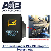 Push Switch MIRROR FOLD 9C82CA fits Ford Ranger PX2 PX3, Raptor, Everest with dual LED in amber light blue ON-OFF