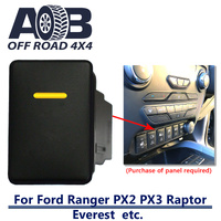 Push Switch WINDOW logo 9C99CA fits Ford Ranger PX2 PX3, Raptor, Everest with dual LED in amber light blue ON-OFF