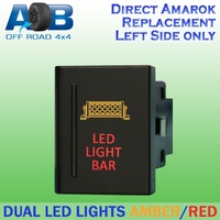 Push Switch LED LIGHT BAR A107L fits Amarok Volkswagen Left side of gear lever panel in amber red