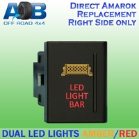 Push Switch LED LIGHT BAR A107R fits Amarok Volkswagen Right side of gear lever panel in amber red