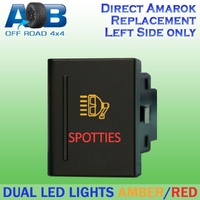 Push Switch SPOTTIES A122L fits Amarok Volkswagen Left side of gear lever panel in amber red