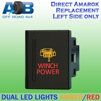 Push Switch WINCH POWER A151L fits Amarok Volkswagen Left side of gear lever panel in amber red