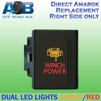 Push Switch WINCH POWER A151R fits Amarok Volkswagen Right side of gear lever panel in amber red