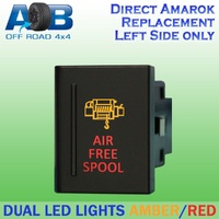 Push Switch AIR FREE SPOOL A152L fits Amarok Volkswagen Left side of gear lever panel in amber red