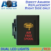 Push Switch AIR FREE SPOOL A152R fits Amarok Volkswagen Right side of gear lever panel in amber red