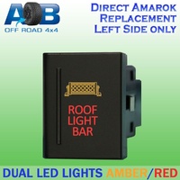 Push Switch ROOF LIGHT BAR A159L fits Amarok Volkswagen Left side of gear lever panel in amber red