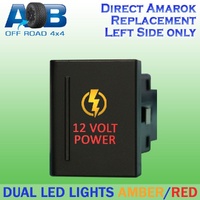 Push Switch 12 VOLT POWER A161L fits Amarok Volkswagen Left side of gear lever panel in amber red