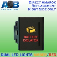 Push Switch BATTERY ISOLATOR A163R fits Amarok Volkswagen Right side of gear lever panel in amber red