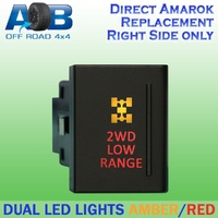 Push Switch 2WD LOW RANGE A178R fits Amarok Volkswagen Right side of gear lever panel in amber red