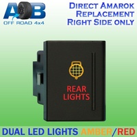 Push Switch REAR LIGHTS A1B04R fits Amarok Volkswagen Right side of gear lever panel in amber red
