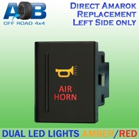 Push Switch AIR HORN A1B54L fits Amarok Volkswagen Left side of gear lever panel in amber red