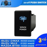 Push Switch WINCH POWER 451BW fits NEW Isuzu D-Max DMAX MU-X, Mazda BT-50 3rd Generation dash with LED in blue white