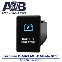 Push Switch BATTERY ISOLATOR 463BW fits NEW Isuzu D-Max DMAX MU-X, Mazda BT-50 3rd Generation dash with LED in blue white