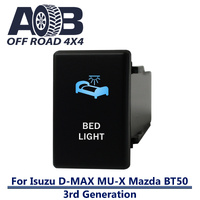 Push Switch BED LIGHT 4B60BW fits NEW Isuzu D-Max DMAX MU-X, Mazda BT-50 3rd Generation dash with LED in blue white