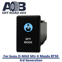 Push Switch SPY MODE 4B91BW fits NEW Isuzu D-Max DMAX MU-X, Mazda BT-50 3rd Generation dash with LED in blue white