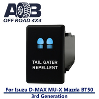 Push Switch TAIL GATER REPELLENT 4B92BW fits NEW Isuzu D-Max DMAX MU-X, Mazda BT-50 3rd Generation dash with LED in blue white