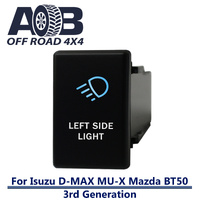 Push Switch LEFT SIDE LIGHT 4C47BW fits NEW Isuzu D-Max DMAX MU-X, Mazda BT-50 3rd Generation dash with LED in blue white