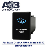 Push Switch ANDERSON PLUG 4C74BW fits NEW Isuzu D-Max DMAX MU-X, Mazda BT-50 3rd Generation dash with LED in blue white
