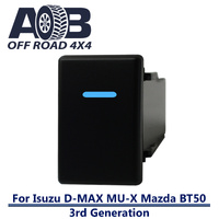 Push Switch WINDOW logo I4C99BW fits NEW Isuzu D-Max DMAX MU-X, Mazda BT-50 3rd Generation dash with LED in blue white