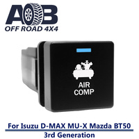 Push Switch AIR COMP I601BW Square Isuzu D-Max DMAX MU-X, Mazda BT-50 3rd Generation gear lever panel with LED in light blue white