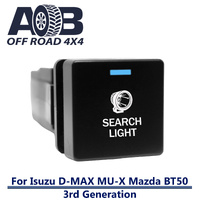 Push Switch SEARCH LIGHT I610BW Square Isuzu D-Max DMAX MU-X, Mazda BT-50 3rd Generation gear lever panel with LED in light blue white