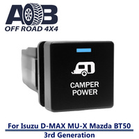 Push Switch CAMPER POWER I665BW Square Isuzu D-Max DMAX MU-X, Mazda BT-50 3rd Generation gear lever panel with LED in light blue white