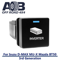 Push Switch INVERTER I668BW Square Isuzu D-Max DMAX MU-X, Mazda BT-50 3rd Generation gear lever panel with LED in light blue white