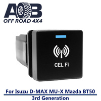 Push Switch CEL FI I6C76BW Square Isuzu D-Max DMAX MU-X, Mazda BT-50 3rd Generation gear lever panel with LED in light blue white