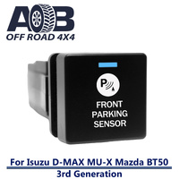 Push Switch FRONT SENSOR I6D05BW Square Isuzu D-Max DMAX MU-X, Mazda BT-50 3rd Generation gear lever panel with LED in light blue white