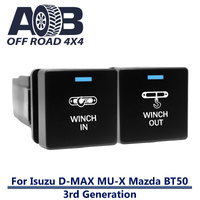 Push Switch WINCH IN WINCH OUT I6D11-D12BWM for NEW Isuzu D-Max DMAX MU-X, Mazda BT-50 3rd Generation gear lever panel with LED in light blue white