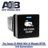 Push Switch AIR TANK DUMP I6D21BWM Square Isuzu D-Max DMAX MU-X, Mazda BT-50 3rd Generation gear lever panel with LED in light blue white Momentary